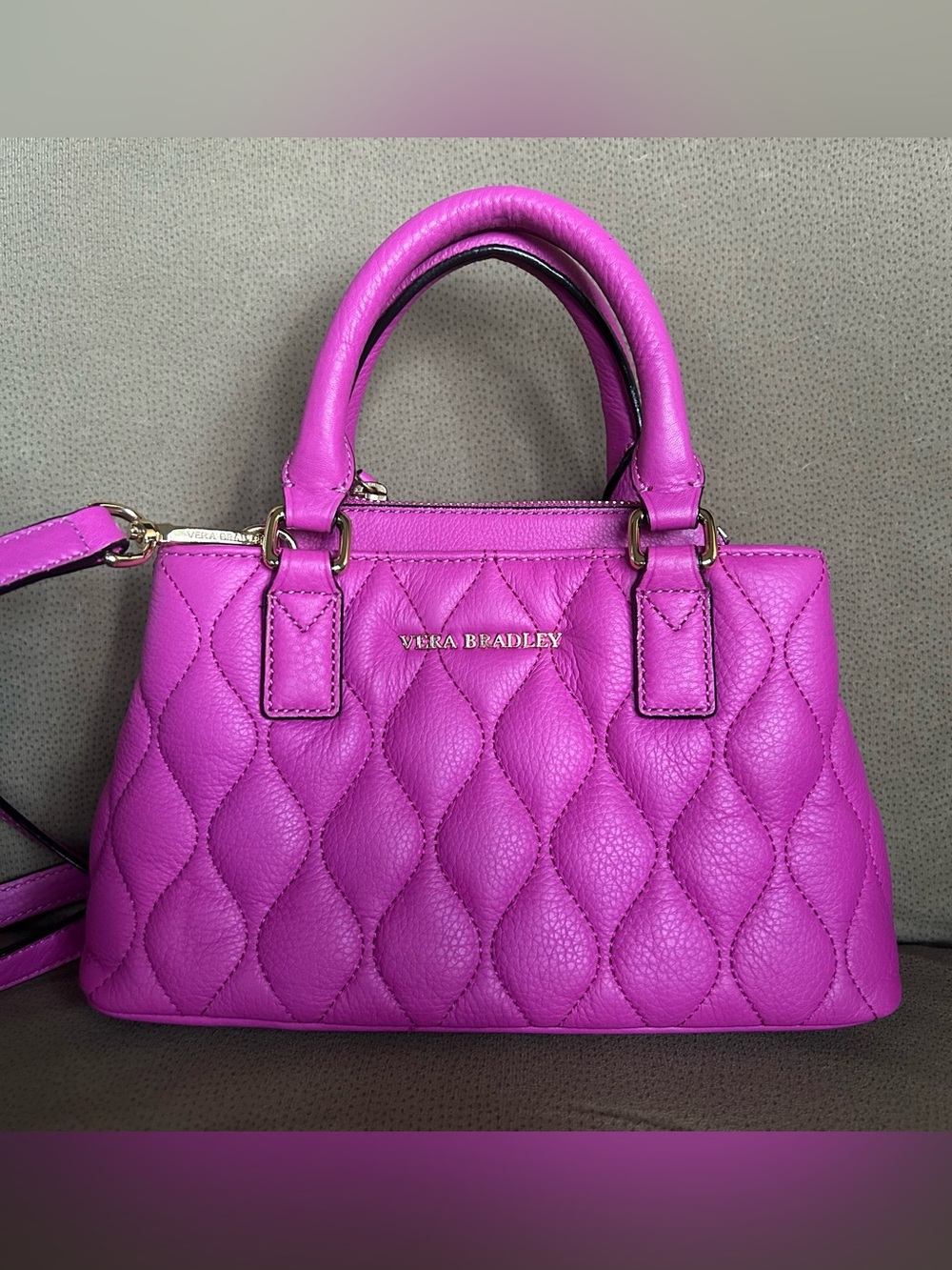 Vera Bradley Quilted Emma Mini Crossbody - leather